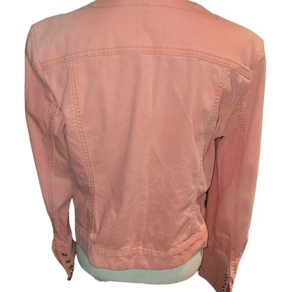 🍑 Gap Beautiful Peach Color Jean Jacket Size Large - Picture 2 of 6